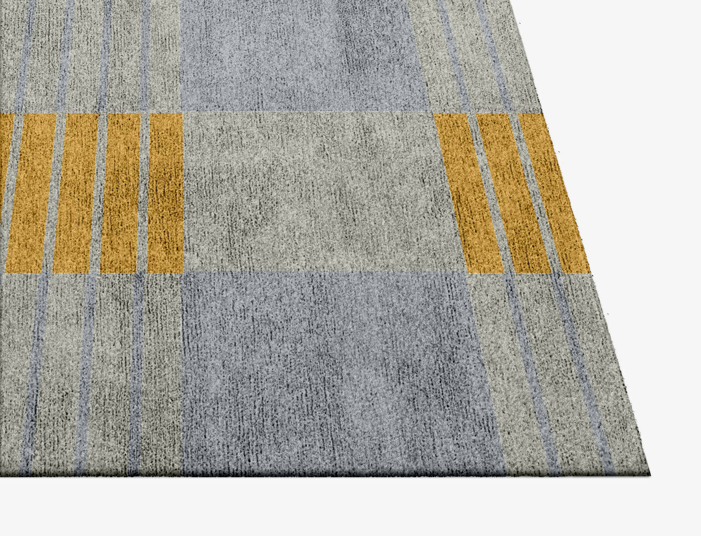 Gin&Tonic Geometric Square Hand Knotted Bamboo Silk Custom Rug by Rug Artisan