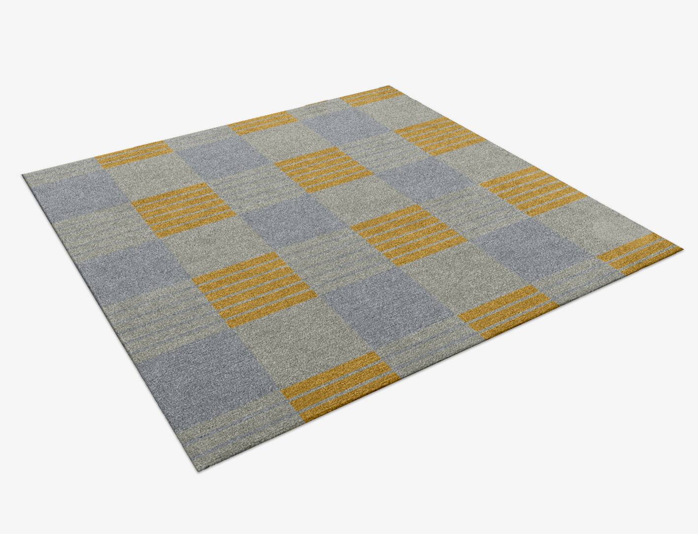 Gin&Tonic Geometric Square Hand Knotted Tibetan Wool Custom Rug by Rug Artisan
