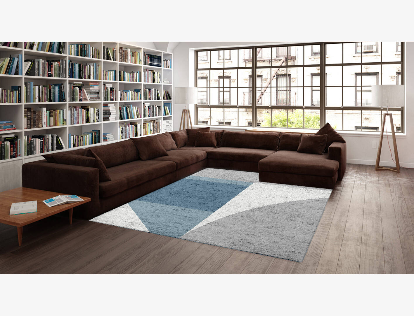 Glacial  Rectangle Hand Knotted Bamboo Silk Custom Rug by Rug Artisan