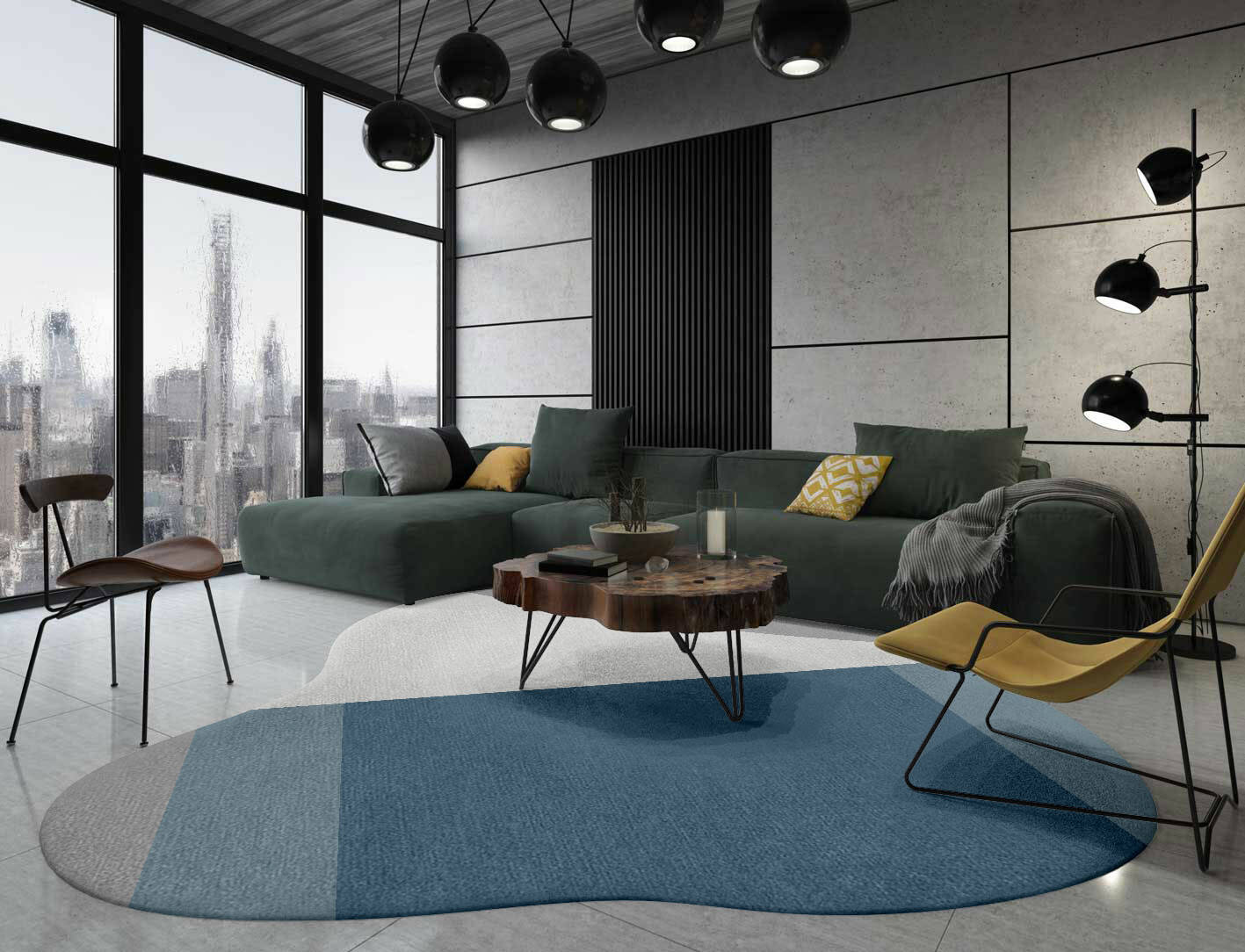 Glacial  Splash Hand Knotted Tibetan Wool Custom Rug by Rug Artisan