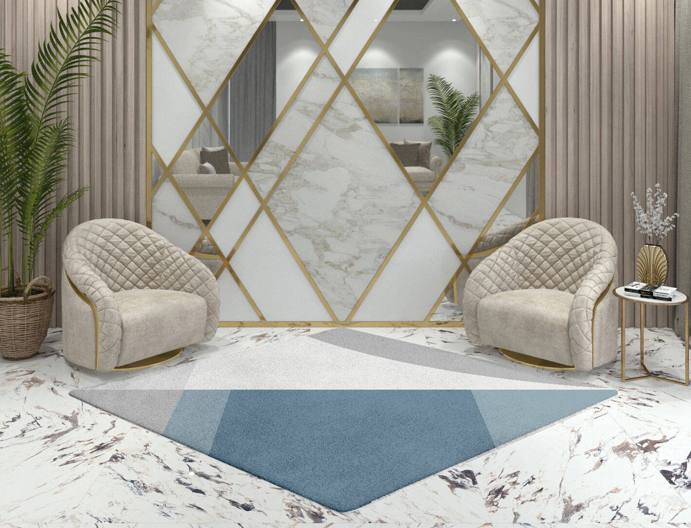 Glacial  Diamond Hand Tufted Pure Wool Custom Rug by Rug Artisan