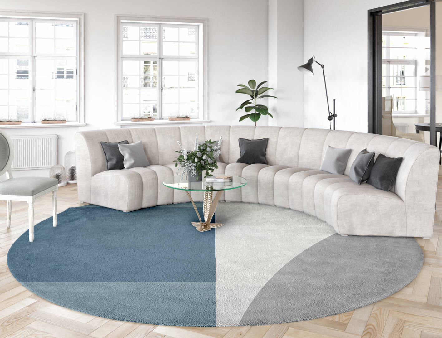 Glacial  Round Hand Tufted Pure Wool Custom Rug by Rug Artisan
