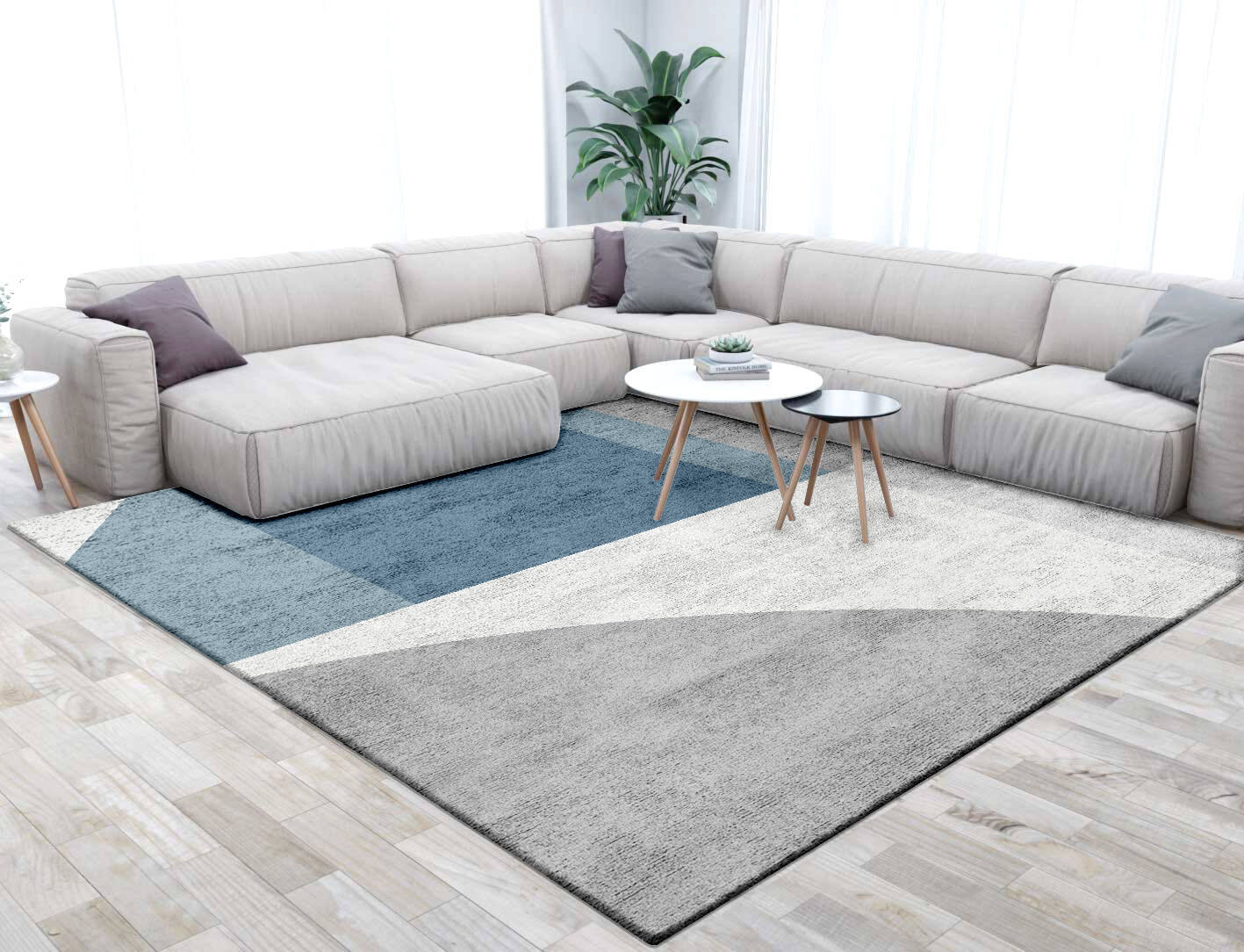Glacial  Square Hand Tufted Bamboo Silk Custom Rug by Rug Artisan