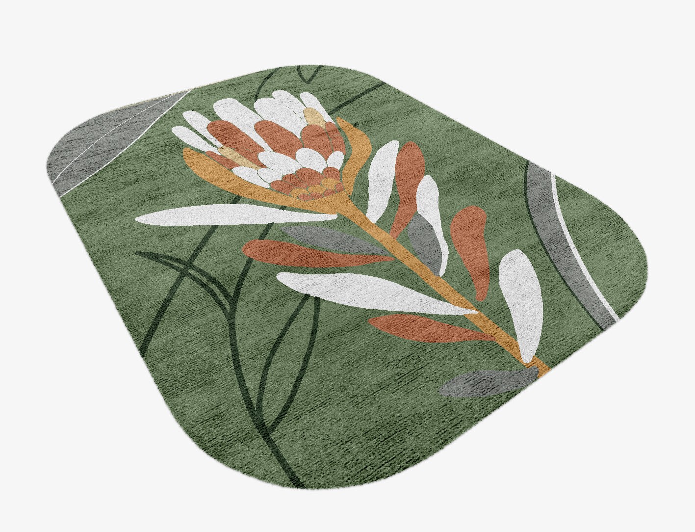 Gladdon Field of Flowers Oblong Hand Knotted Bamboo Silk Custom Rug by Rug Artisan