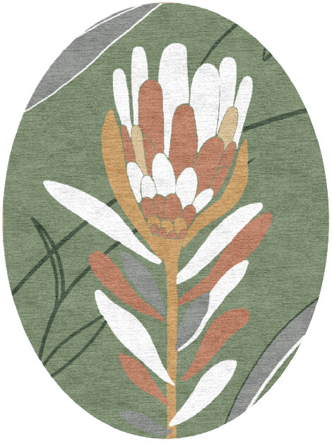 Gladdon Field of Flowers Oval Hand Knotted Tibetan Wool Custom Rug by Rug Artisan