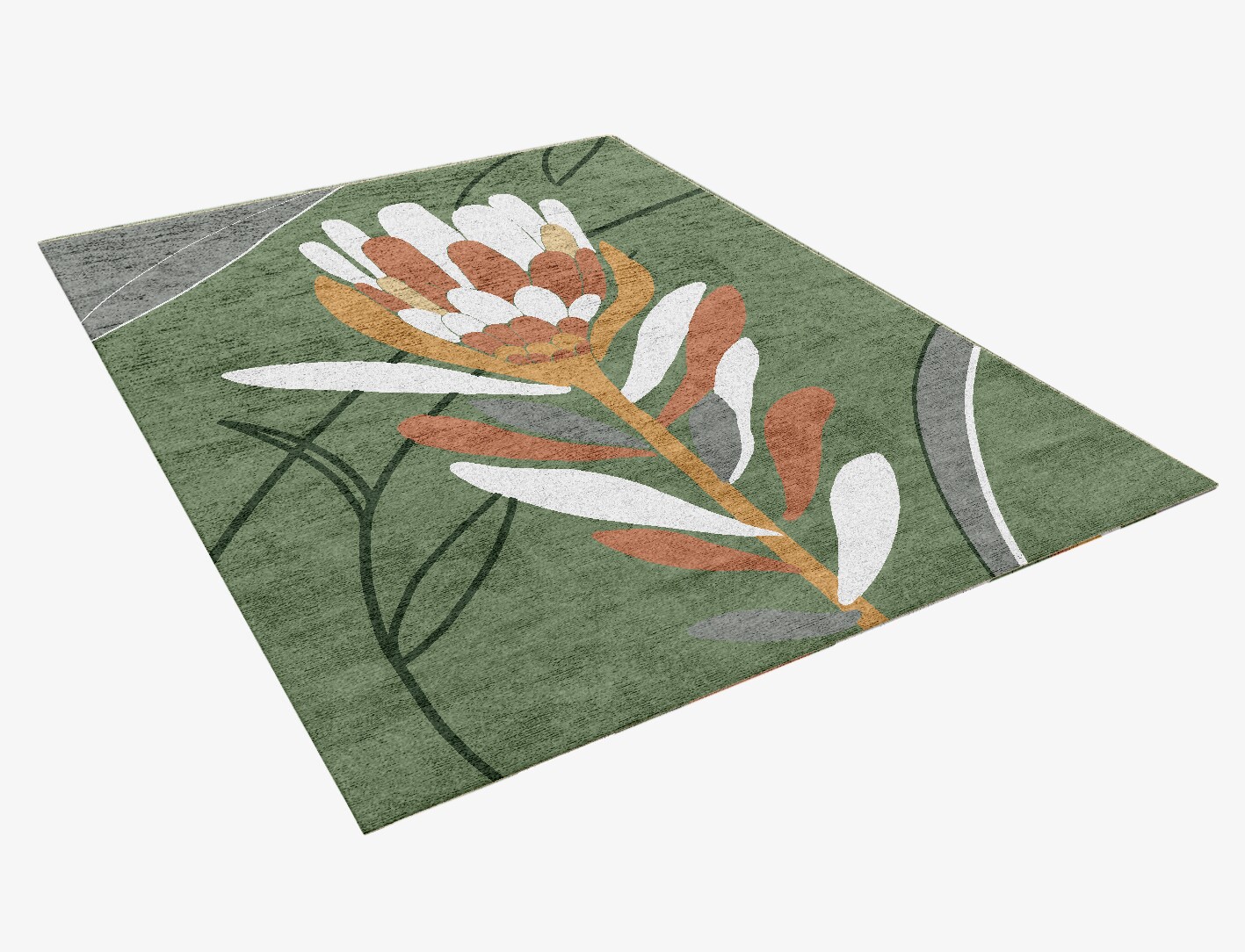 Gladdon Field of Flowers Rectangle Hand Knotted Bamboo Silk Custom Rug by Rug Artisan
