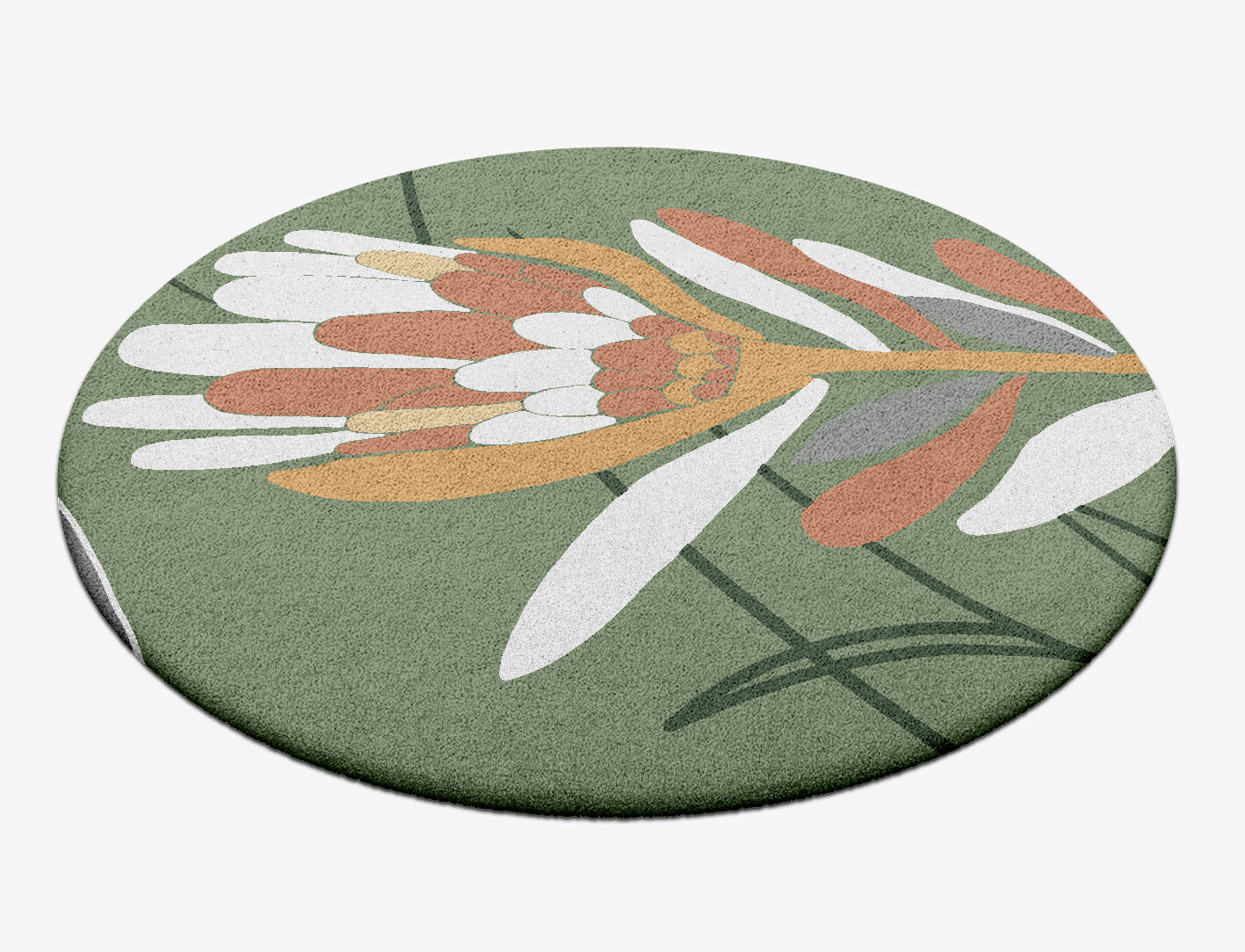 Gladdon Field of Flowers Round Hand Tufted Pure Wool Custom Rug by Rug Artisan