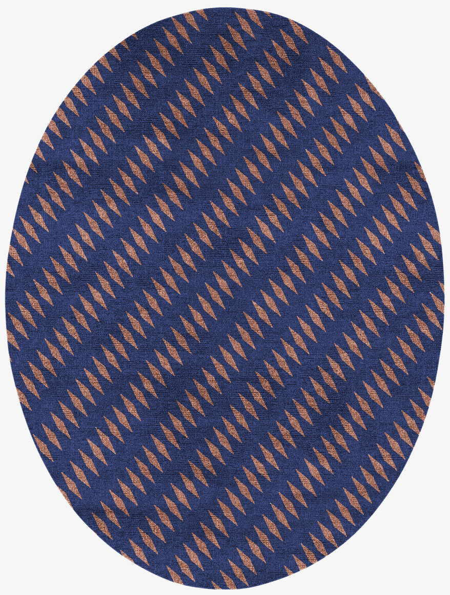 Glen Geometric Oval Flatweave Bamboo Silk Custom Rug by Rug Artisan