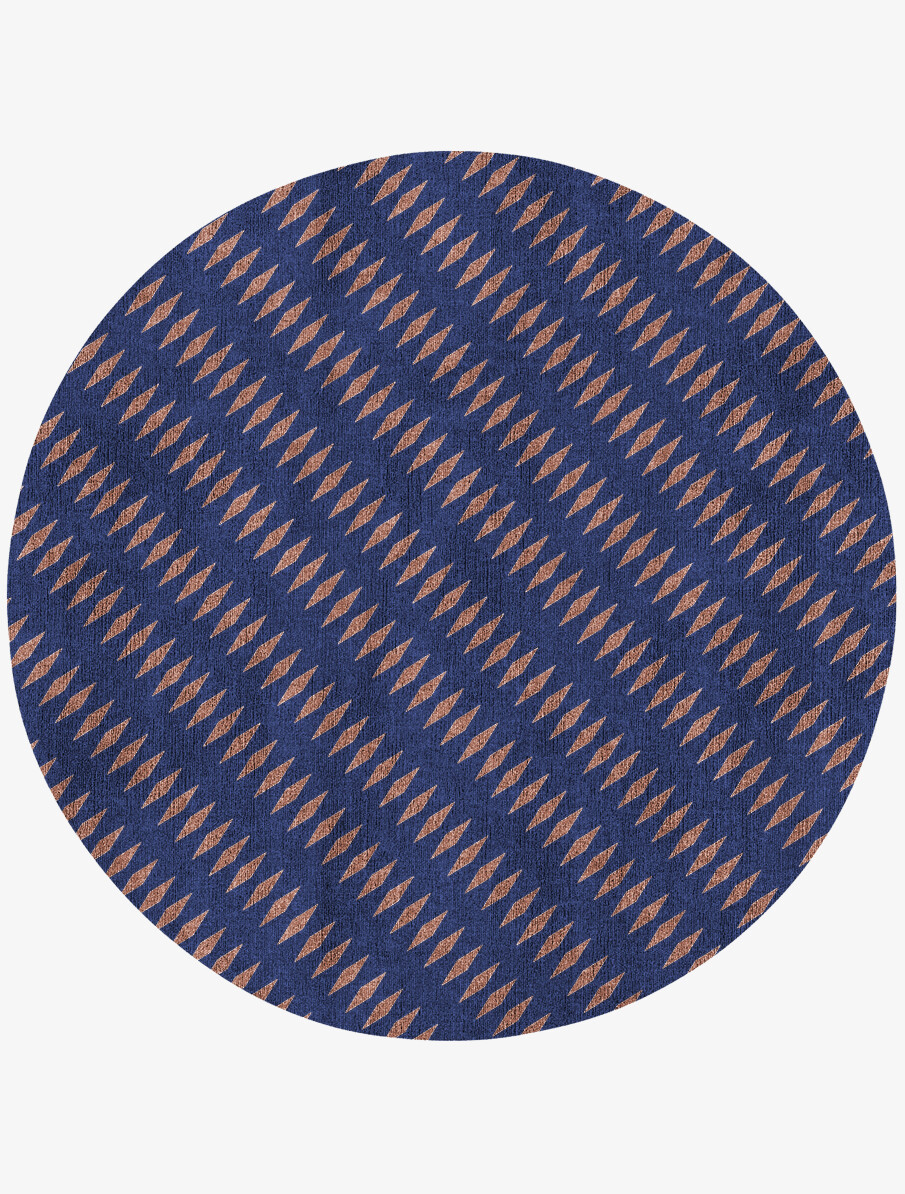 Glen Geometric Round Flatweave Bamboo Silk Custom Rug by Rug Artisan