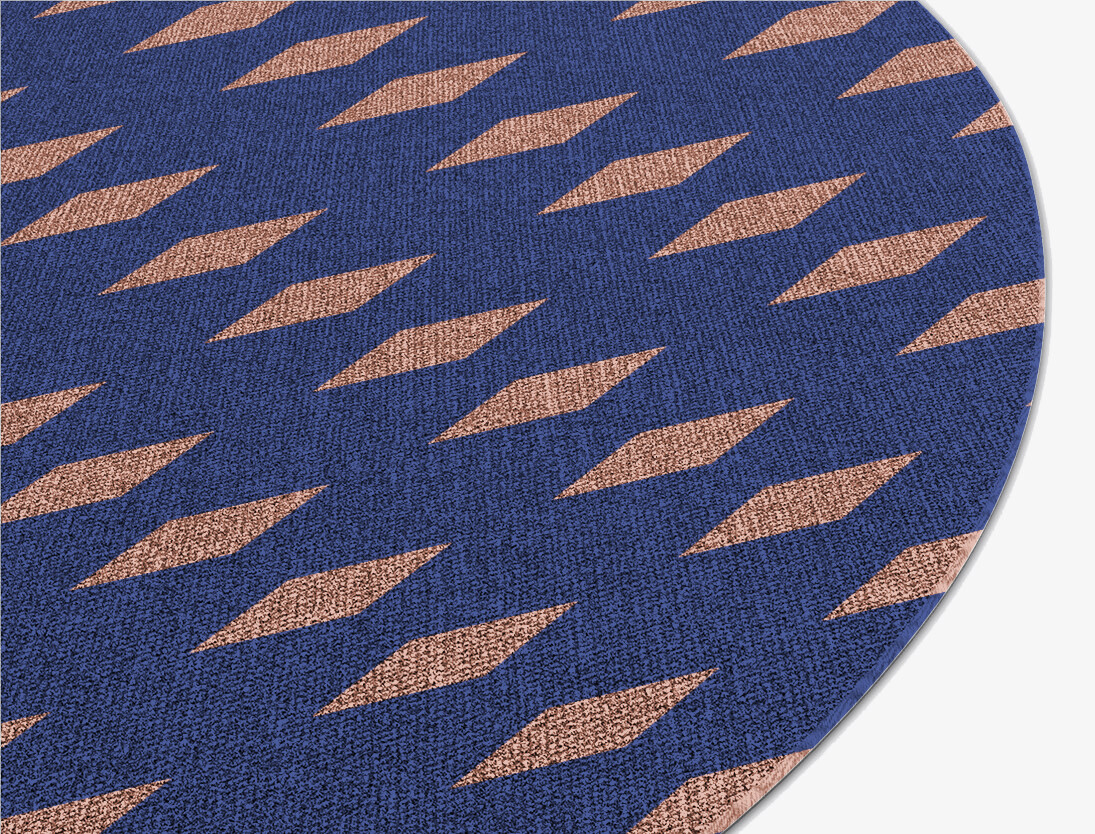 Glen Geometric Round Flatweave New Zealand Wool Custom Rug by Rug Artisan