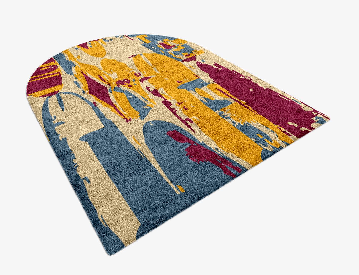 Glitch Abstract Arch Hand Knotted Bamboo Silk Custom Rug by Rug Artisan
