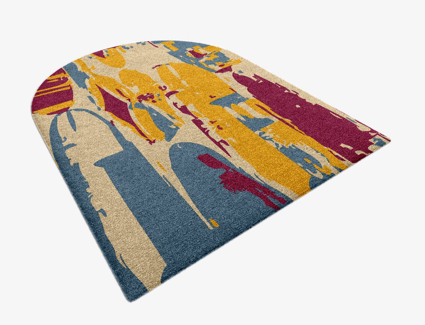 Glitch Abstract Arch Hand Knotted Tibetan Wool Custom Rug by Rug Artisan