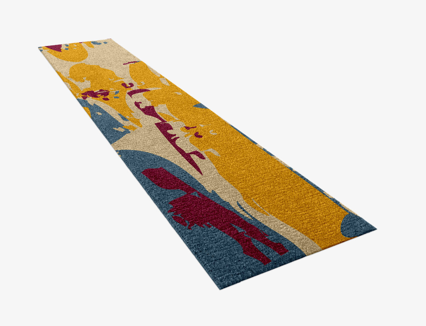 Glitch Abstract Runner Hand Knotted Tibetan Wool Custom Rug by Rug Artisan
