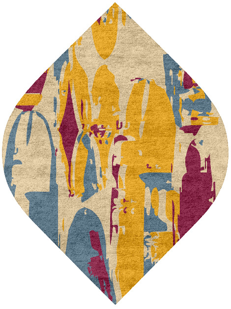 Glitch Abstract Ogee Hand Tufted Bamboo Silk Custom Rug by Rug Artisan