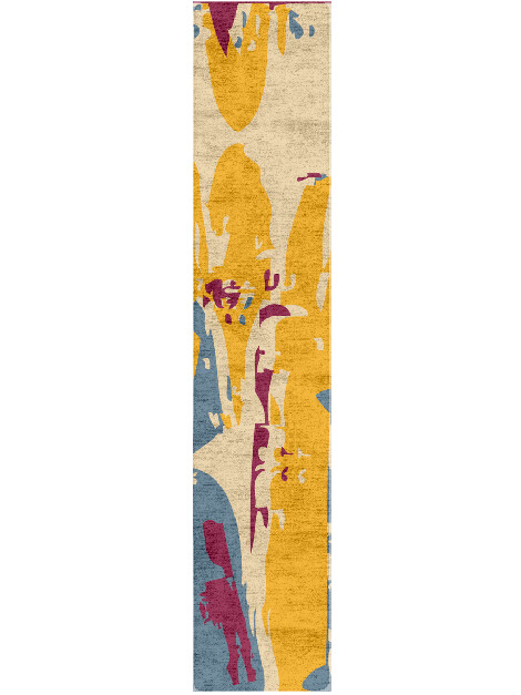 Glitch Abstract Runner Hand Tufted Bamboo Silk Custom Rug by Rug Artisan