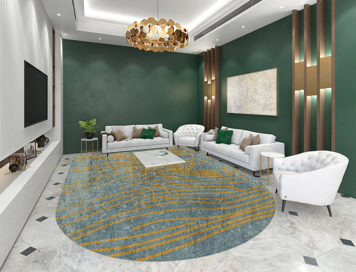 Glitz  Arch Hand Knotted Bamboo Silk Custom Rug by Rug Artisan