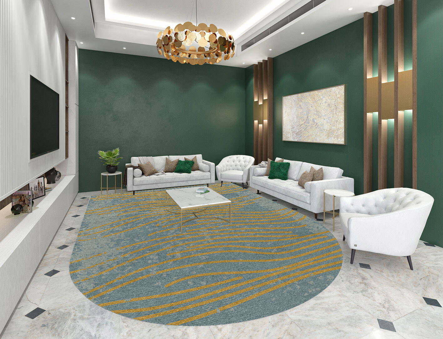 Glitz  Arch Hand Knotted Tibetan Wool Custom Rug by Rug Artisan
