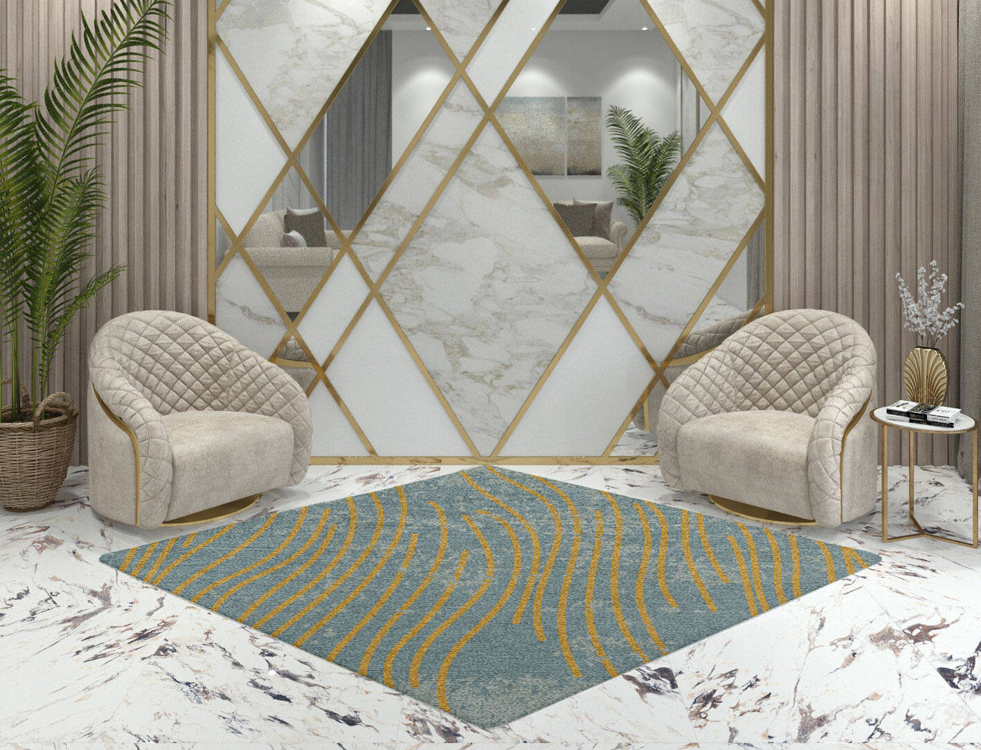 Glitz  Diamond Hand Knotted Tibetan Wool Custom Rug by Rug Artisan