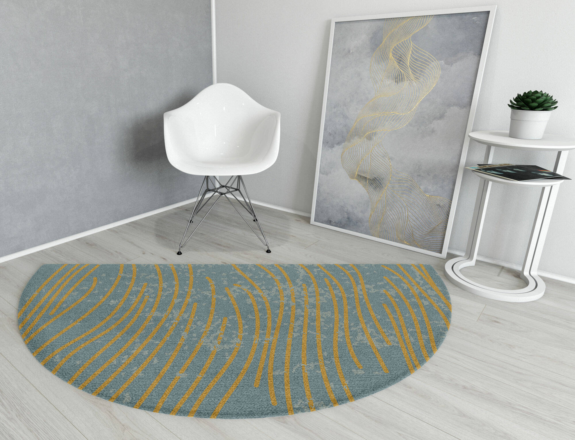 Glitz  Halfmoon Hand Knotted Tibetan Wool Custom Rug by Rug Artisan