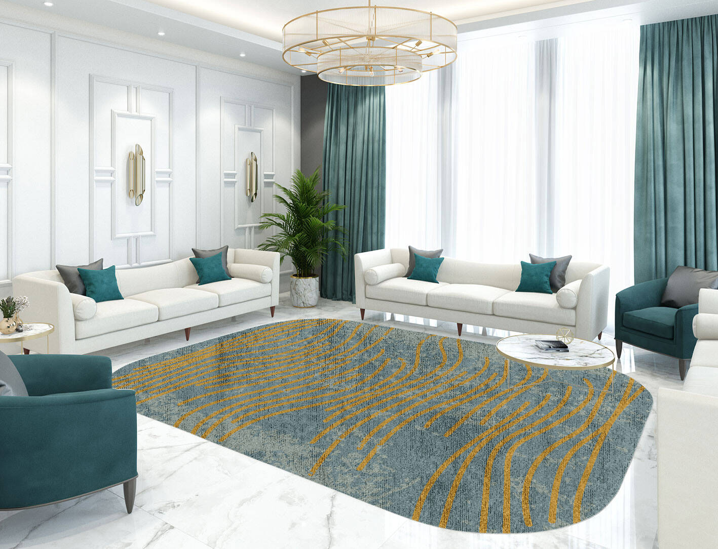 Glitz  Oblong Hand Knotted Bamboo Silk Custom Rug by Rug Artisan