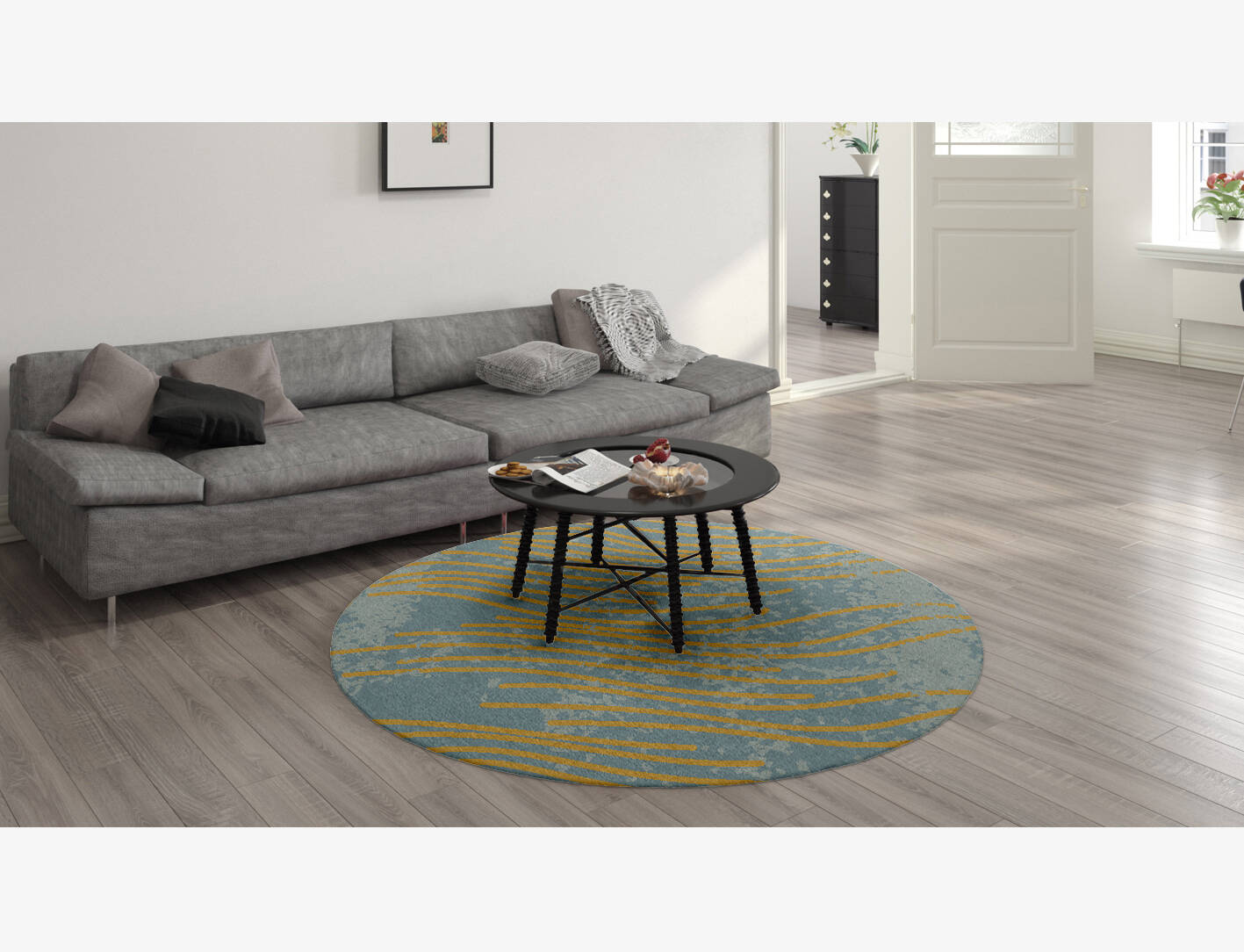 Glitz  Round Hand Knotted Tibetan Wool Custom Rug by Rug Artisan
