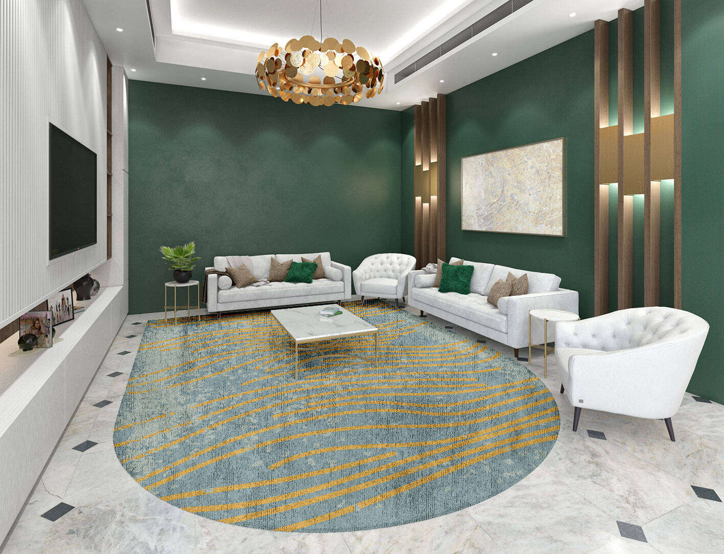 Glitz  Arch Hand Tufted Bamboo Silk Custom Rug by Rug Artisan