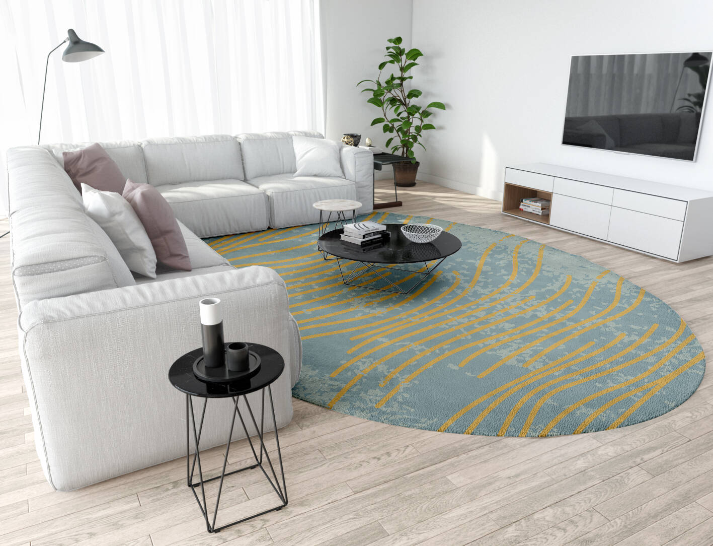 Glitz  Oval Hand Tufted Pure Wool Custom Rug by Rug Artisan