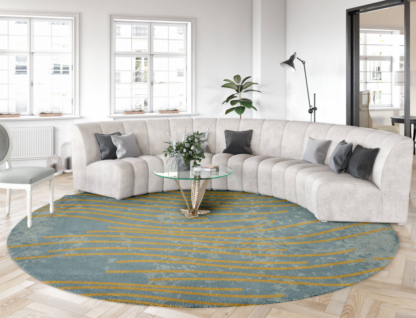 Glitz  Round Hand Tufted Pure Wool Custom Rug by Rug Artisan