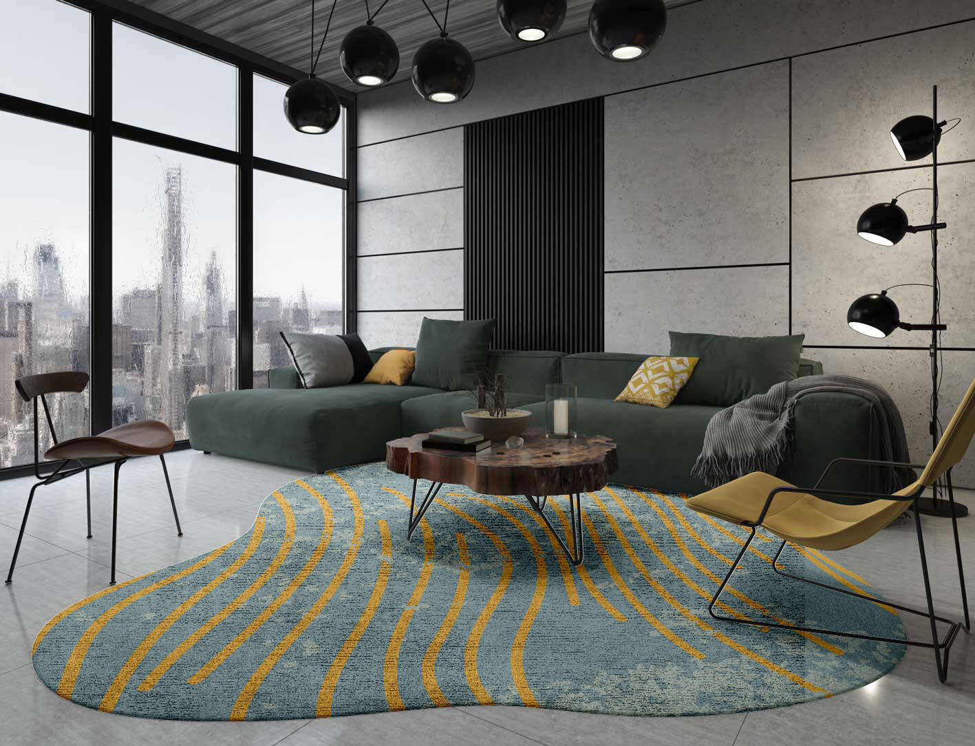 Glitz  Splash Hand Tufted Bamboo Silk Custom Rug by Rug Artisan