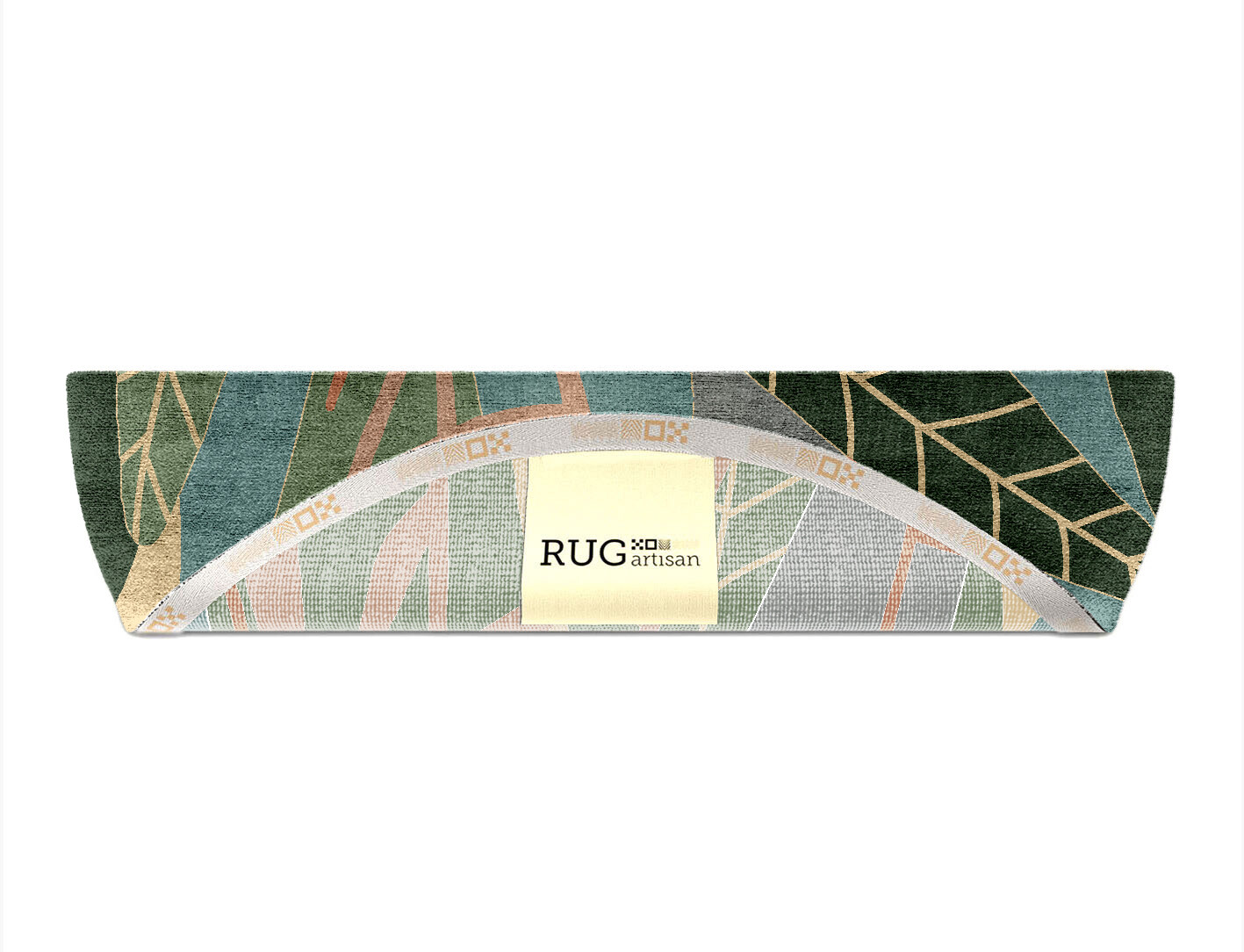 Goldenrod Field of Flowers Halfmoon Hand Knotted Bamboo Silk Custom Rug by Rug Artisan
