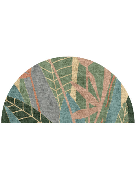 Goldenrod Field of Flowers Halfmoon Hand Knotted Bamboo Silk Custom Rug by Rug Artisan