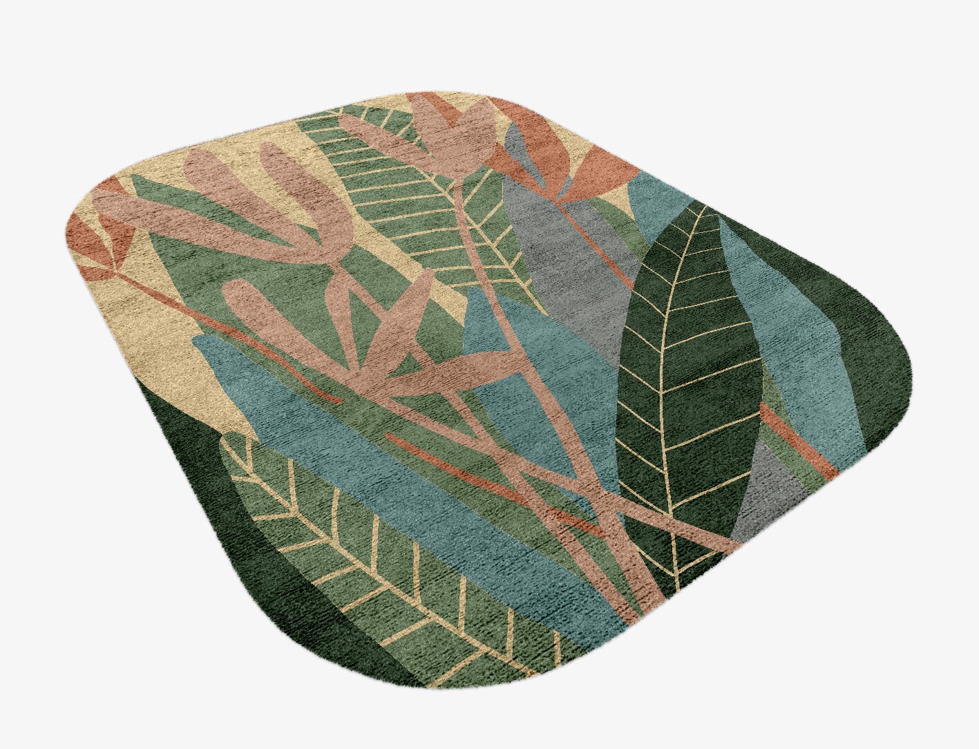 Goldenrod Field of Flowers Oblong Hand Knotted Bamboo Silk Custom Rug by Rug Artisan