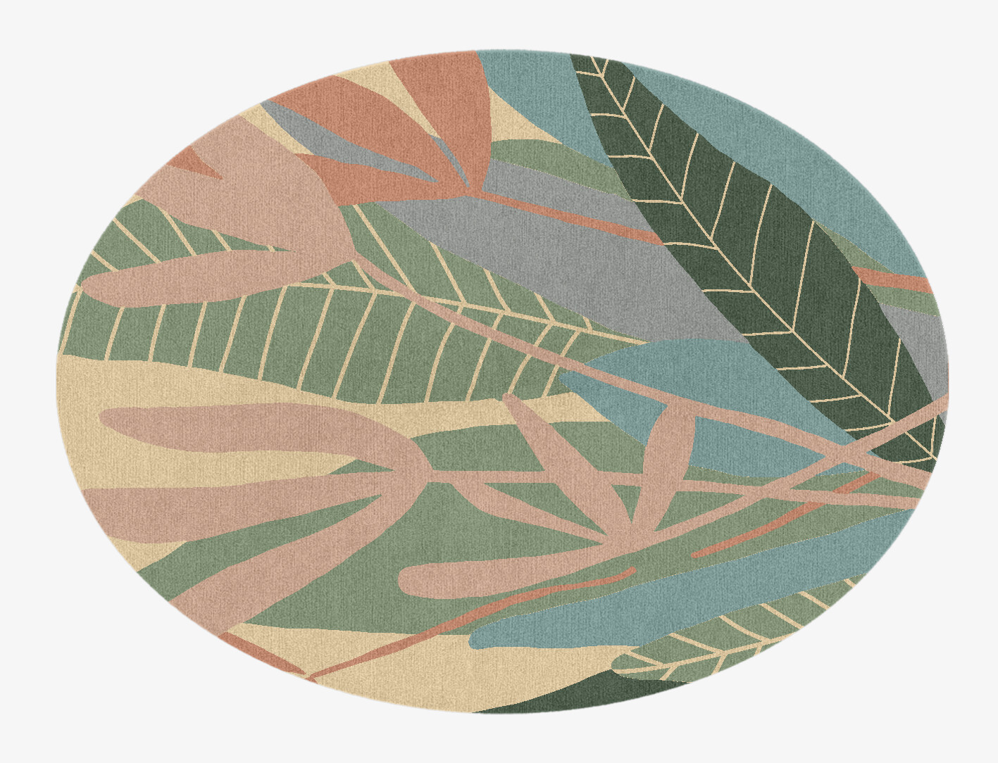 Goldenrod Field of Flowers Oval Hand Knotted Tibetan Wool Custom Rug by Rug Artisan