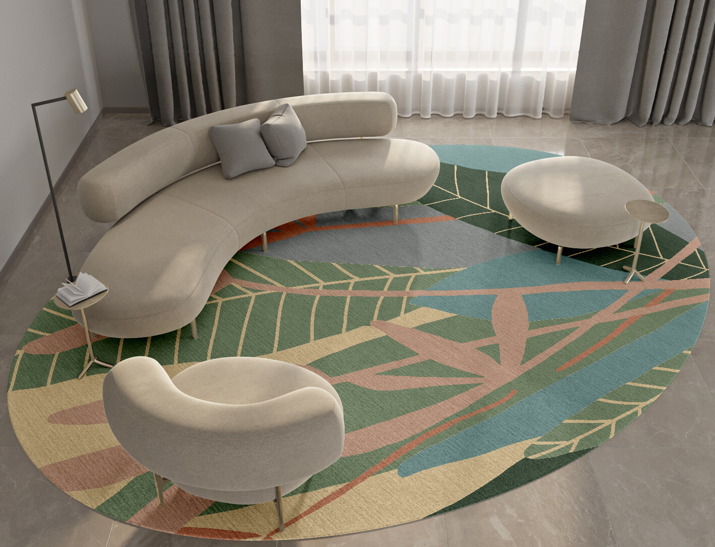 Goldenrod Field of Flowers Oval Hand Knotted Tibetan Wool Custom Rug by Rug Artisan