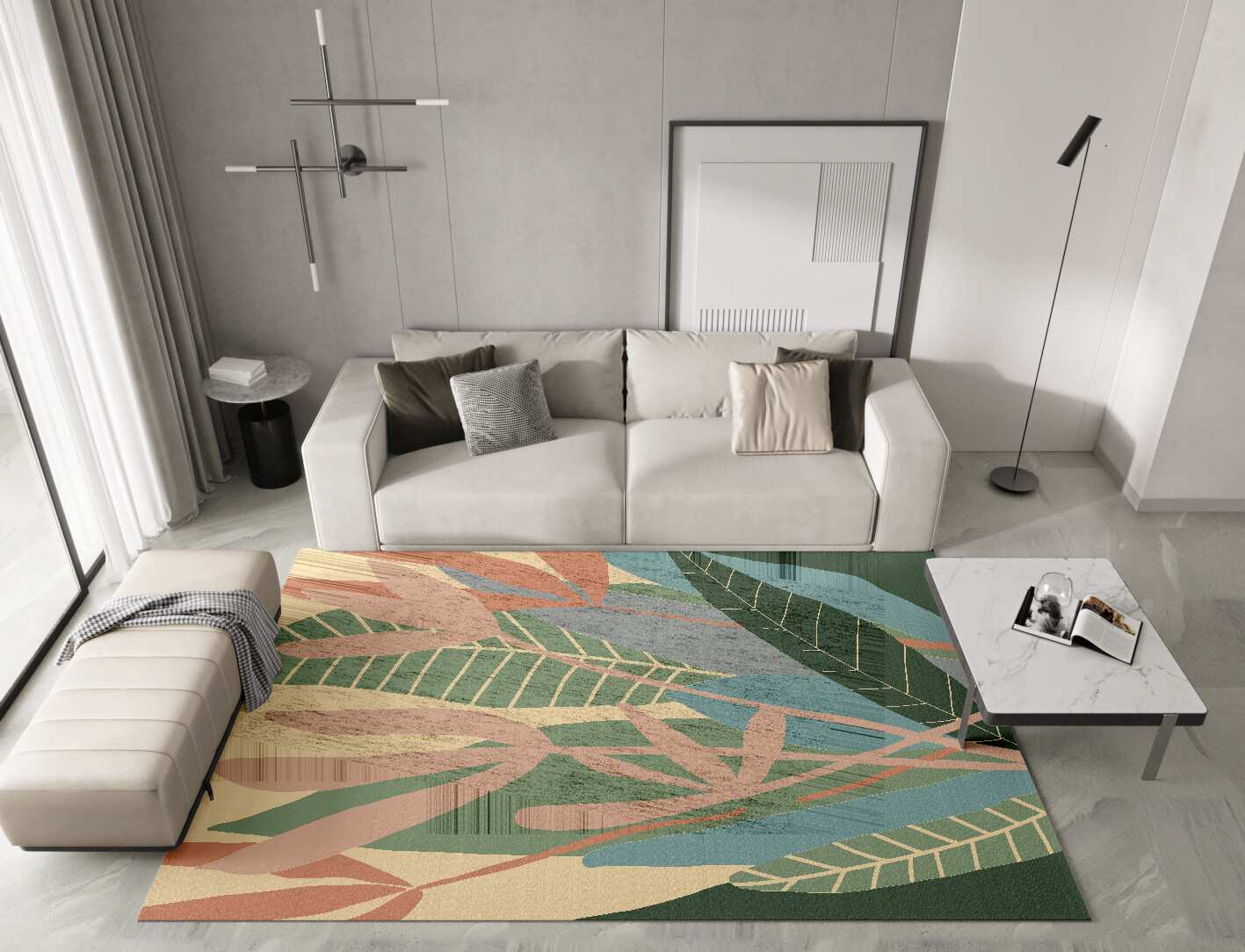 Goldenrod Field of Flowers Rectangle Hand Knotted Bamboo Silk Custom Rug by Rug Artisan