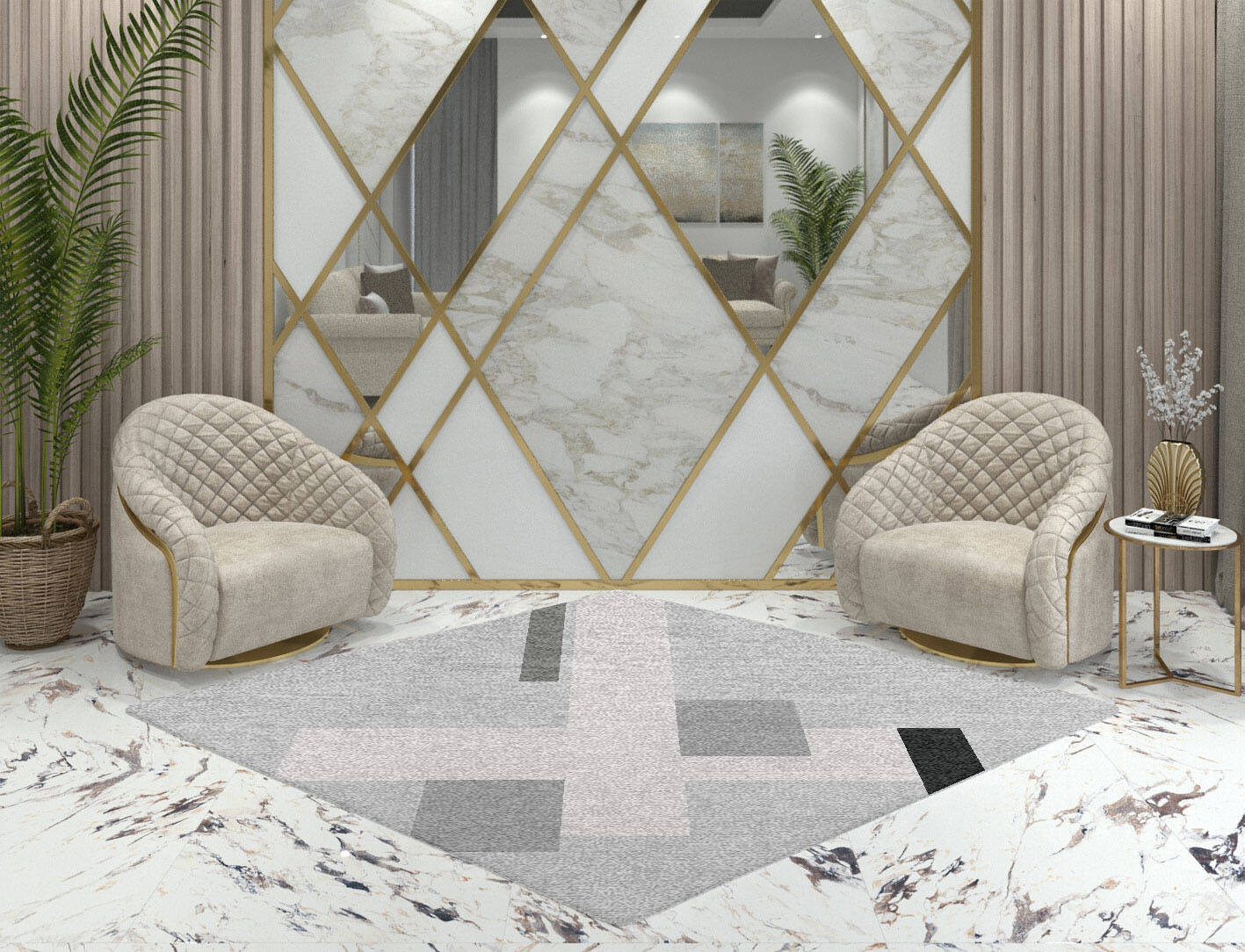 Goombah  Diamond Hand Knotted Tibetan Wool Custom Rug by Rug Artisan
