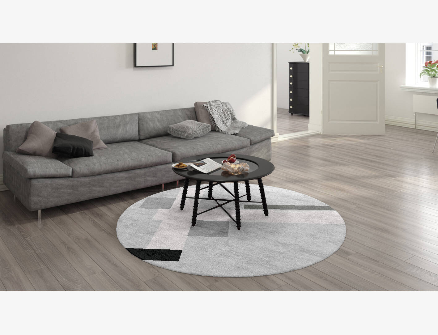 Goombah  Round Hand Knotted Bamboo Silk Custom Rug by Rug Artisan