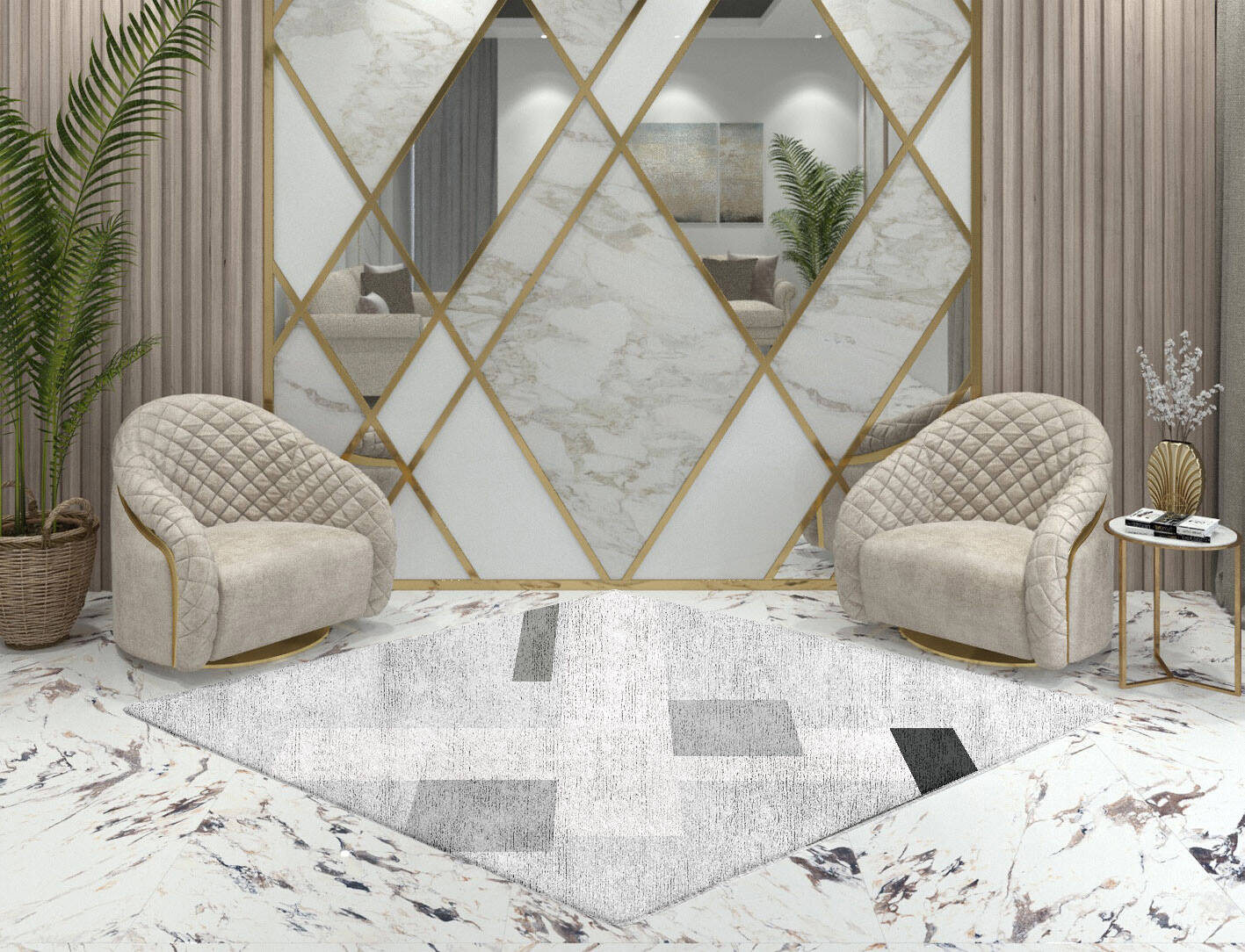 Goombah  Diamond Hand Tufted Bamboo Silk Custom Rug by Rug Artisan