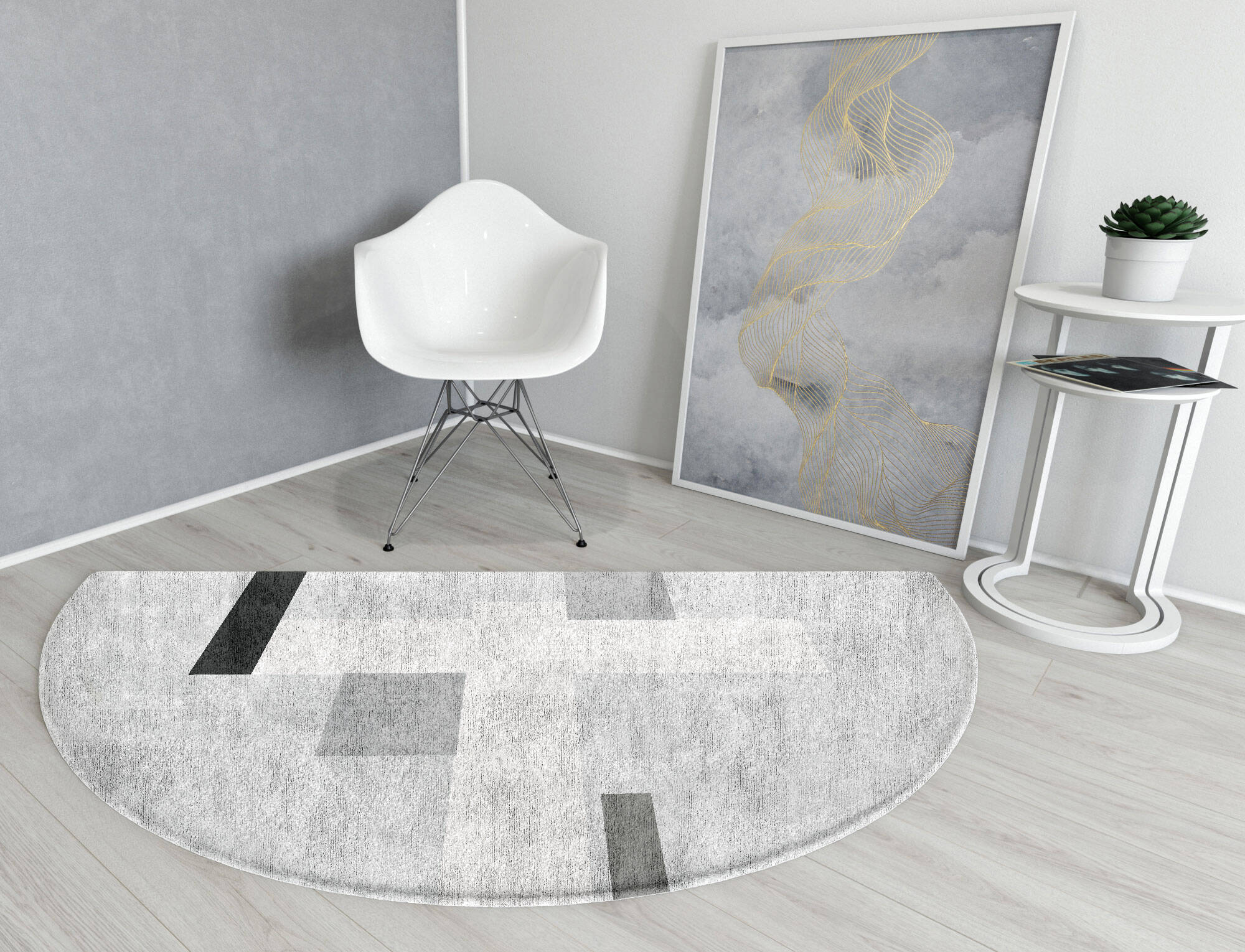 Goombah  Halfmoon Hand Tufted Bamboo Silk Custom Rug by Rug Artisan