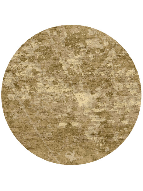 Gorge Brush Strokes Round Hand Knotted Bamboo Silk Custom Rug by Rug Artisan