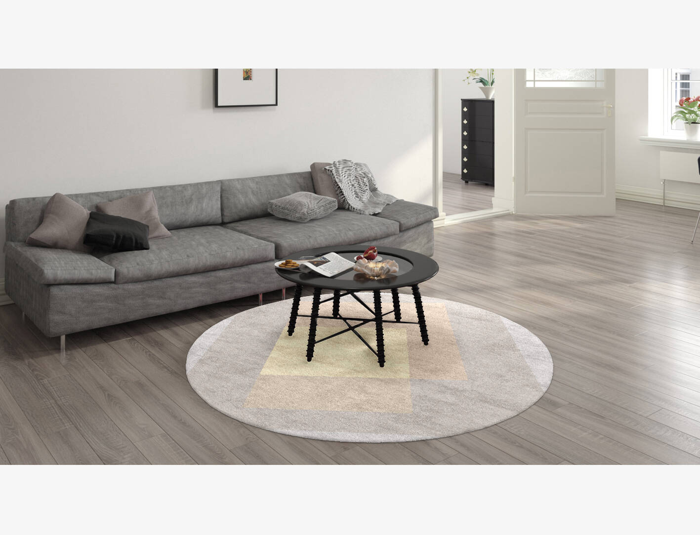Goya  Round Hand Knotted Bamboo Silk Custom Rug by Rug Artisan