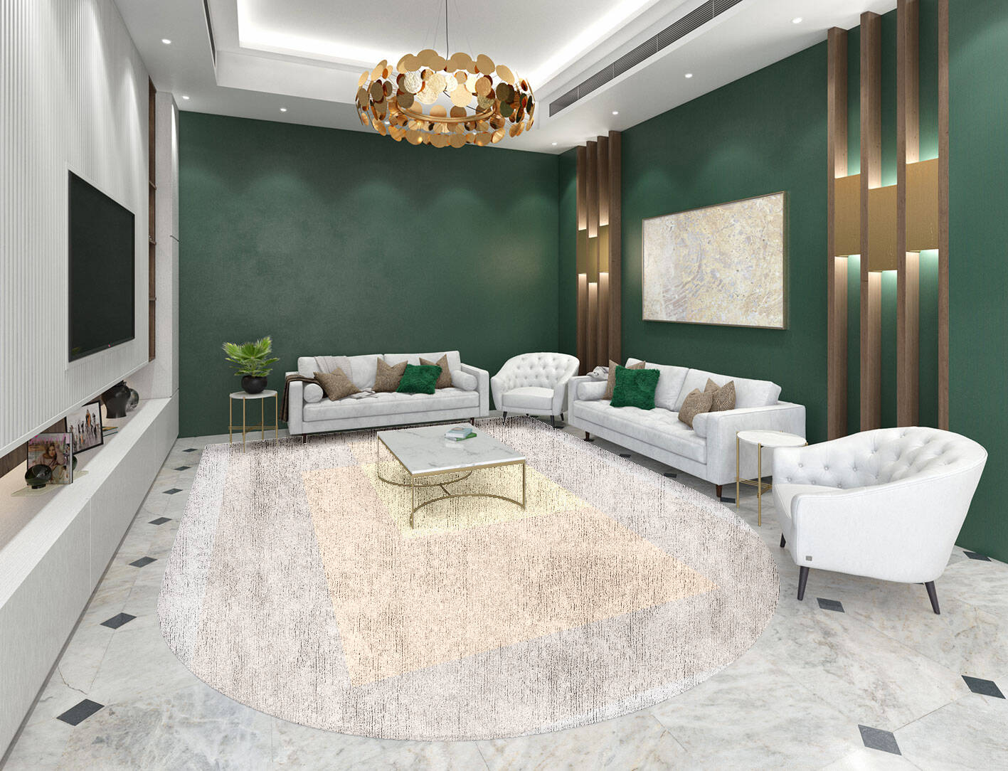 Goya  Arch Hand Tufted Bamboo Silk Custom Rug by Rug Artisan