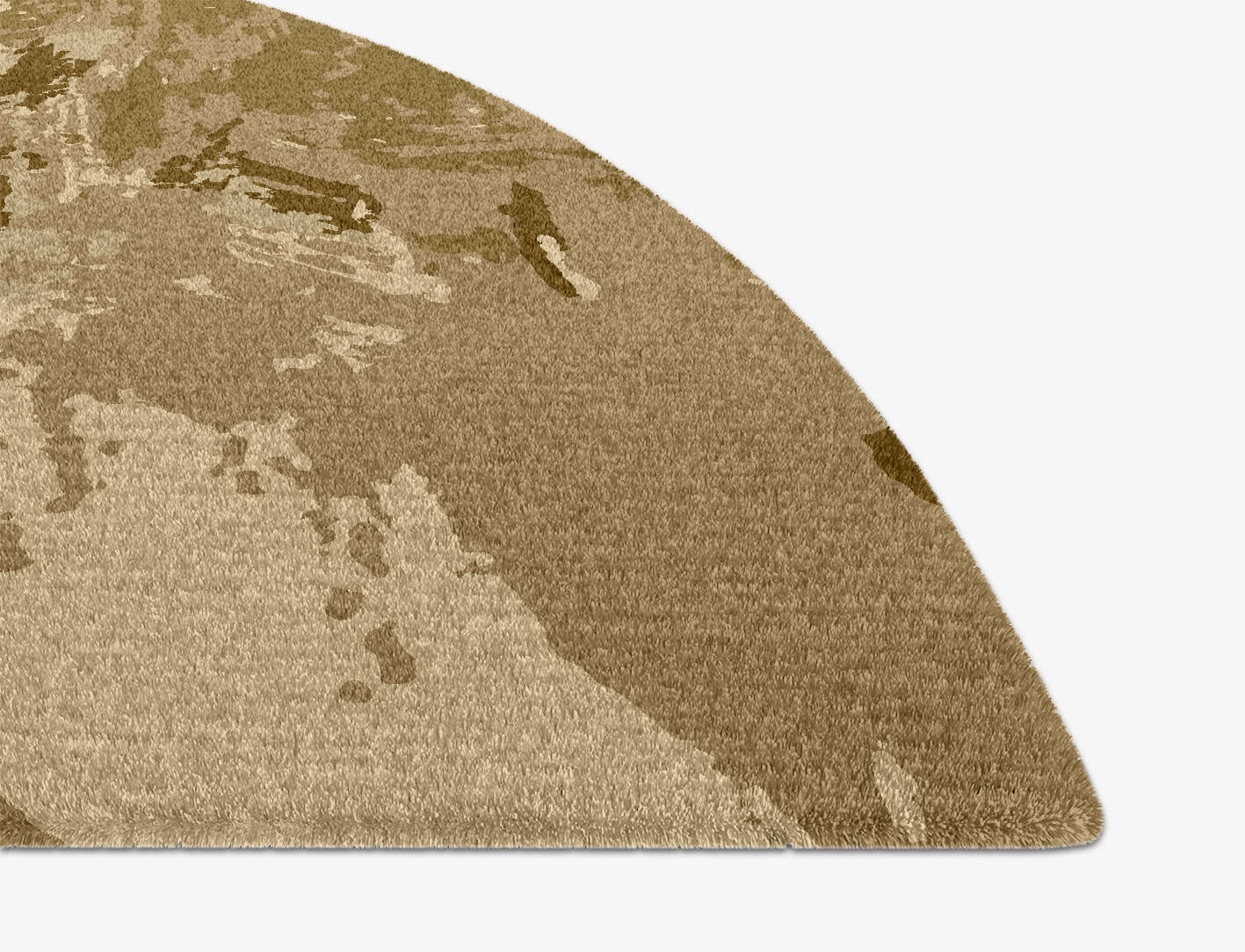 Graded Wash Brush Strokes Halfmoon Hand Knotted Tibetan Wool Custom Rug by Rug Artisan
