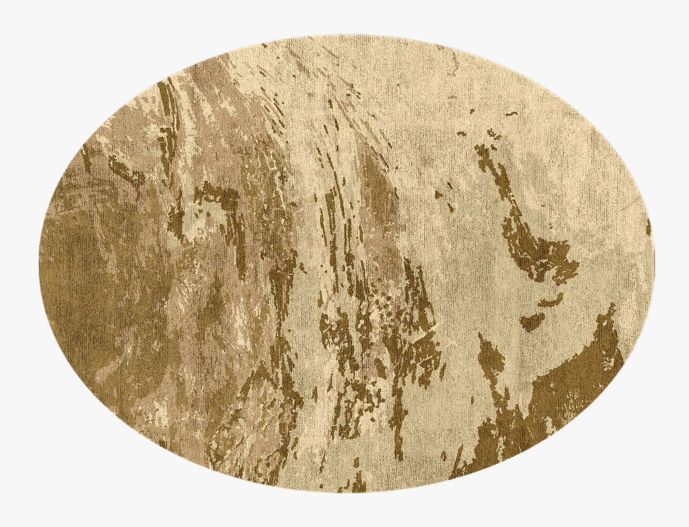 Graded Wash Brush Strokes Oval Hand Knotted Bamboo Silk Custom Rug by Rug Artisan