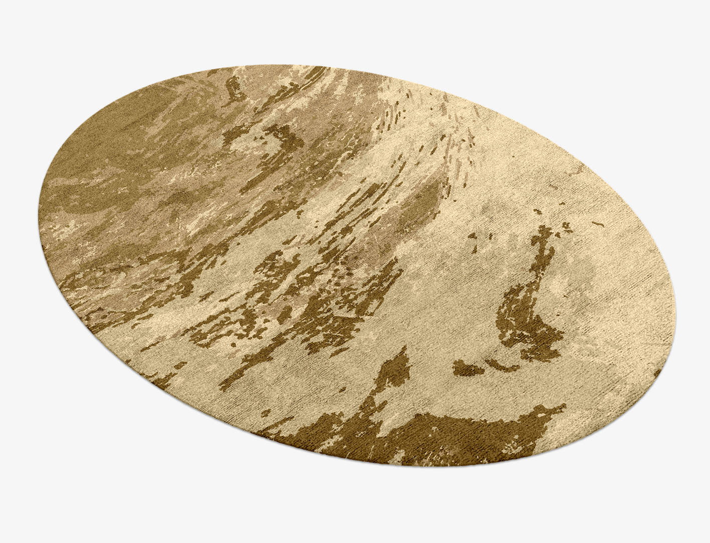 Graded Wash Brush Strokes Oval Hand Knotted Bamboo Silk Custom Rug by Rug Artisan