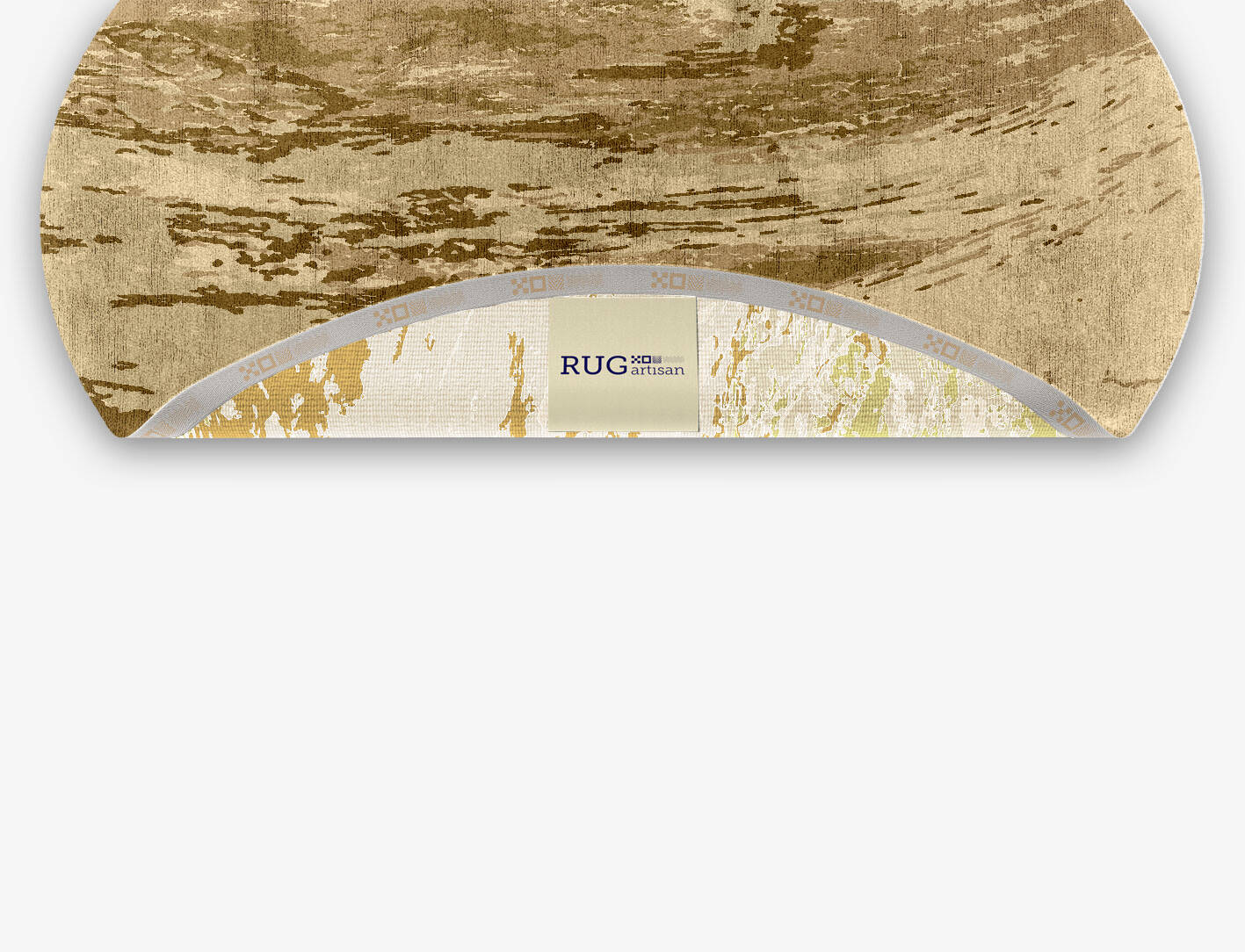 Graded Wash Brush Strokes Oval Hand Knotted Bamboo Silk Custom Rug by Rug Artisan