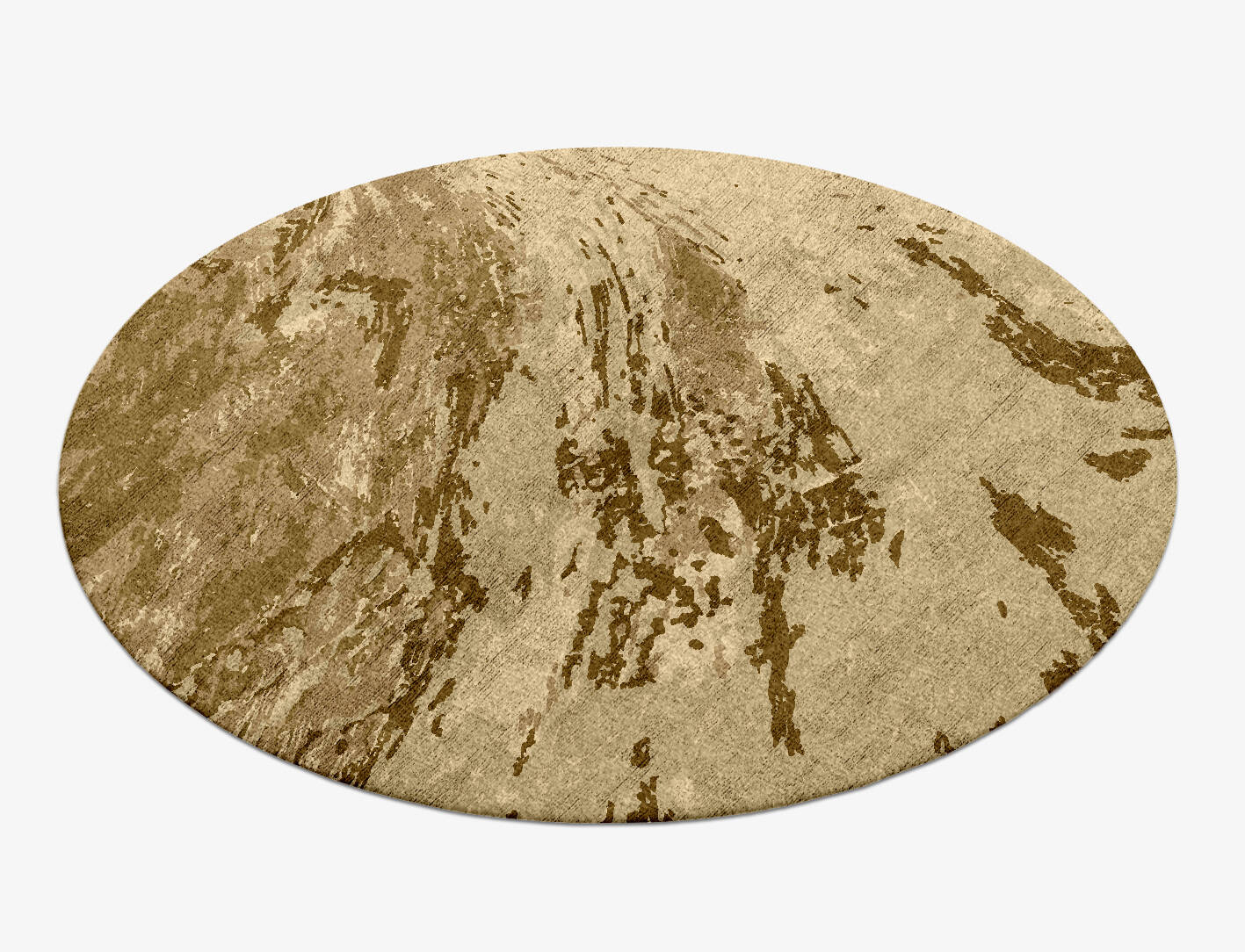 Graded Wash Brush Strokes Round Hand Knotted Bamboo Silk Custom Rug by Rug Artisan