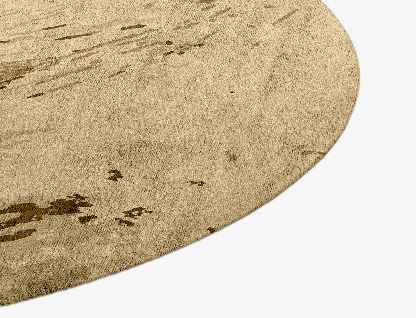 Graded Wash Brush Strokes Round Hand Knotted Bamboo Silk Custom Rug by Rug Artisan