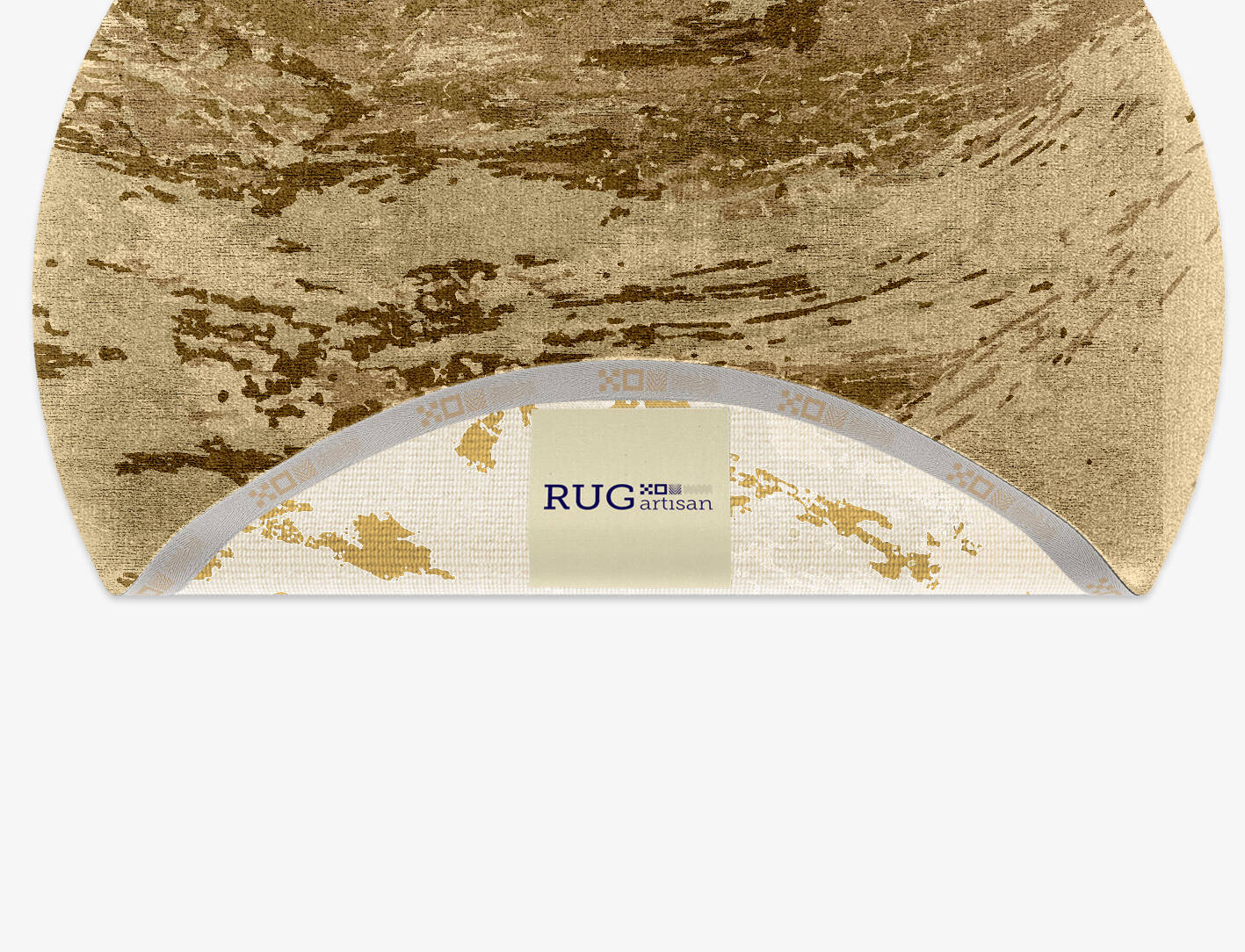 Graded Wash Brush Strokes Round Hand Knotted Bamboo Silk Custom Rug by Rug Artisan