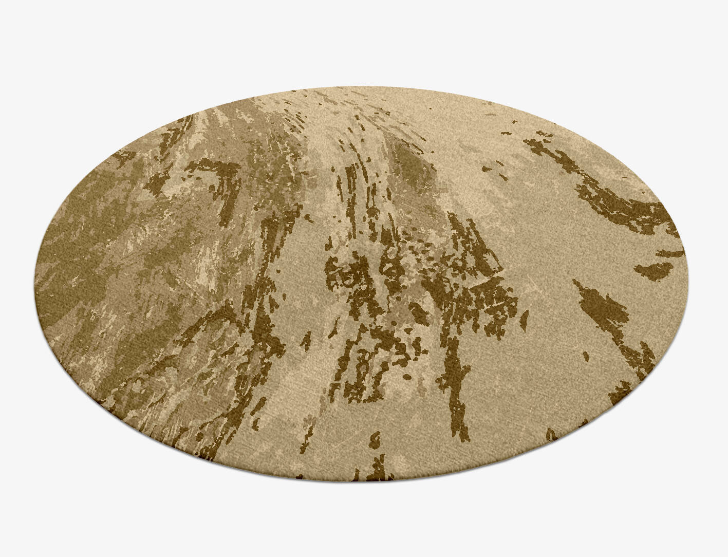 Graded Wash Brush Strokes Round Hand Knotted Tibetan Wool Custom Rug by Rug Artisan
